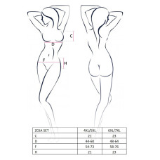 Жіночий еротичний комплект Passion ZOJA SET 6XL/7XL Чорний