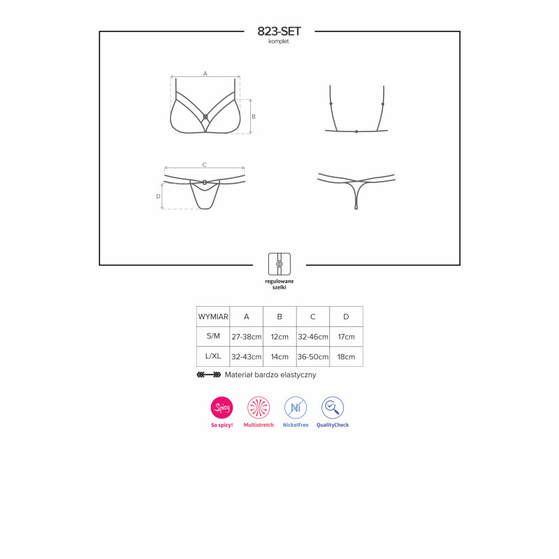 Комплект Obsessive 823-SET-1 Чорний S/M Комплект Obsessive 823-SET-1 Чорний S/M