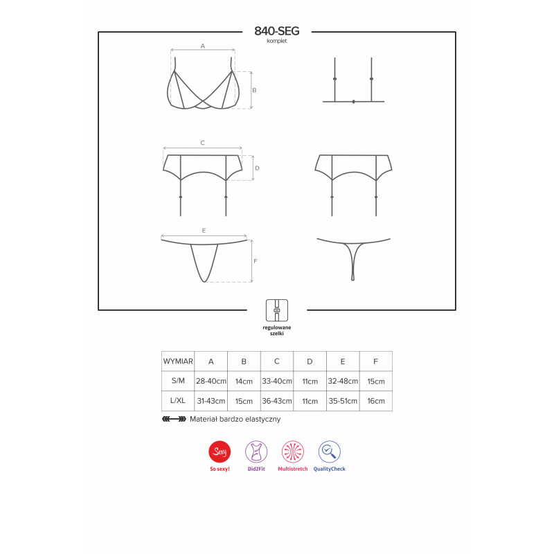 Комплект Obsessive 840-SEG-1 Черный L/XL