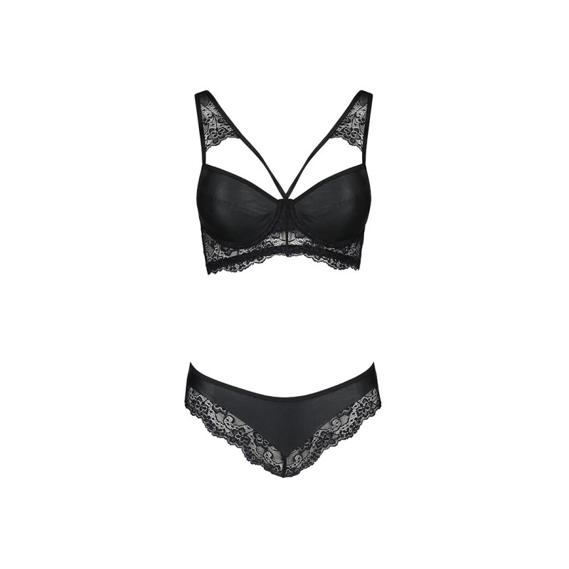 Комплект из эко-кожи и кружева Passion Loona Set black L/XL Комплект из эко-кожи и кружева Passion Loona Set black L/XL