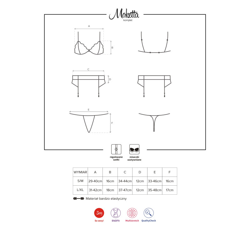 Комплект Obsessive Moketta Черный S/M