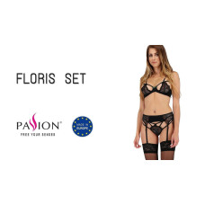 Комплект белья Passion FLORIS SET Черный XXL/XXXL