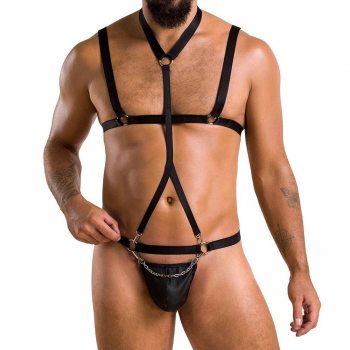Комплект мужского белья со стрепом Passion 039 Set Andrew black L/XL