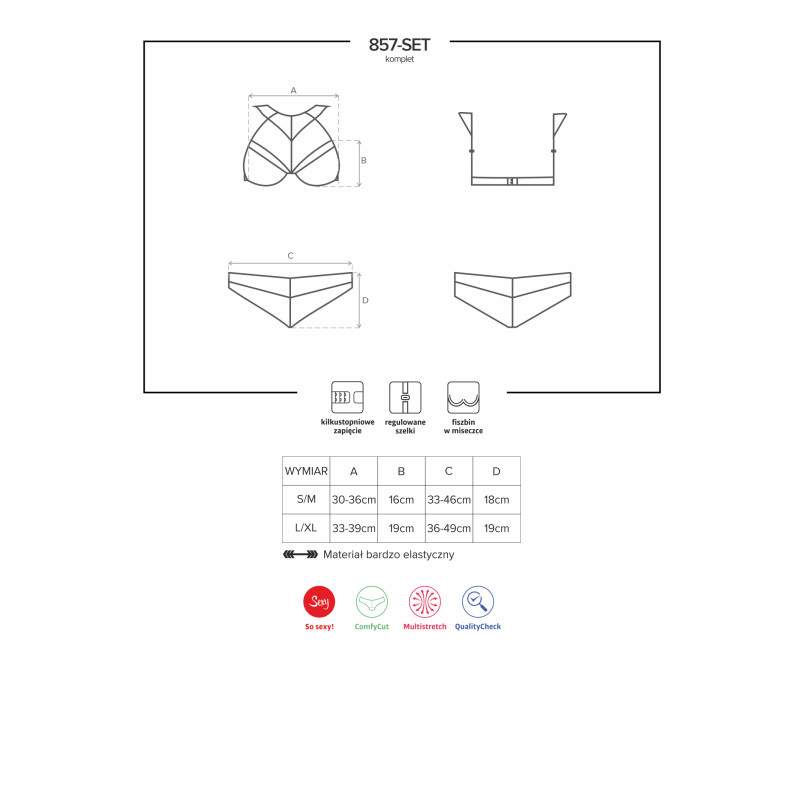 Комплект Obsessive 857-SET-1 Черный S/M