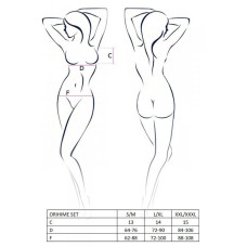 Комплект белья ORIHIME SET white S/M - Passion: стрепы: лиф и трусики