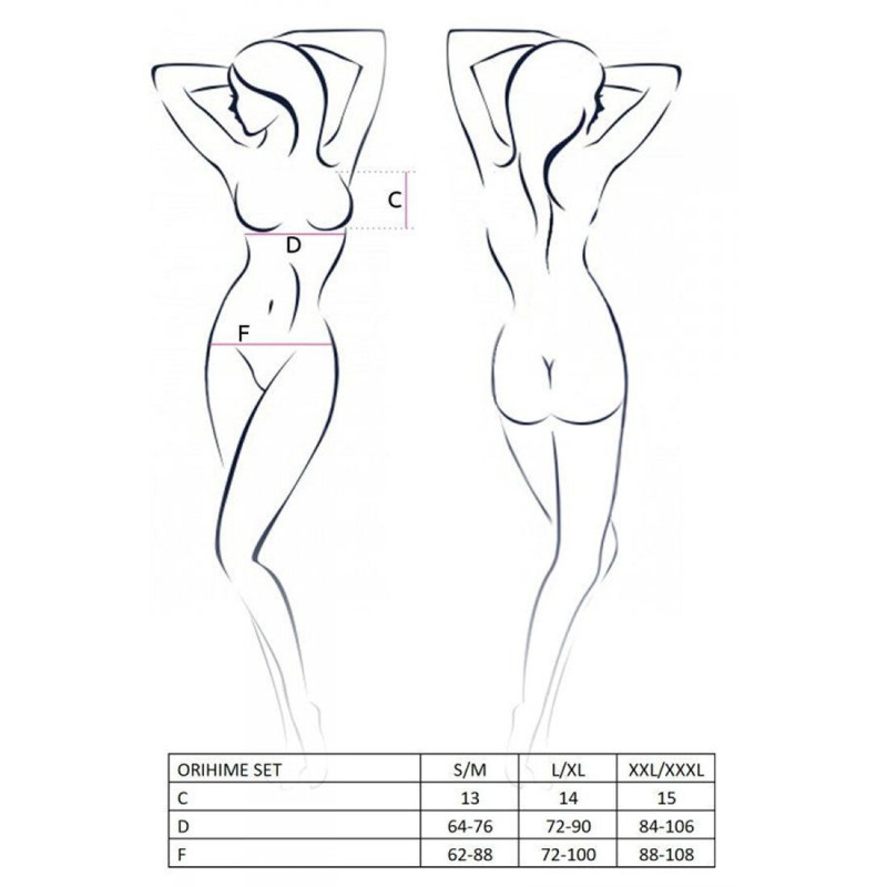 Комплект белья ORIHIME SET white S/M - Passion: стрепы: лиф и трусики Комплект белья ORIHIME SET white S/M - Passion: стрепы: лиф и трусики