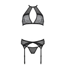 Комплект белья Passion SATARA SET black XXL/XXXL