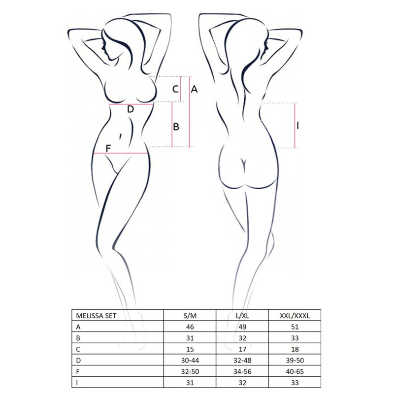 Комплект білизни Passion MELISSA SET black S/M Комплект білизни Passion MELISSA SET black S/M