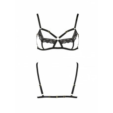 Бюстгальтер-стрепы с кружевом Passion Exclusive SOLON BRA black L/XL