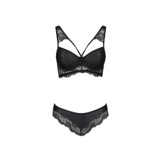 Комплект из эко-кожи и кружева Passion Loona Set black S/M