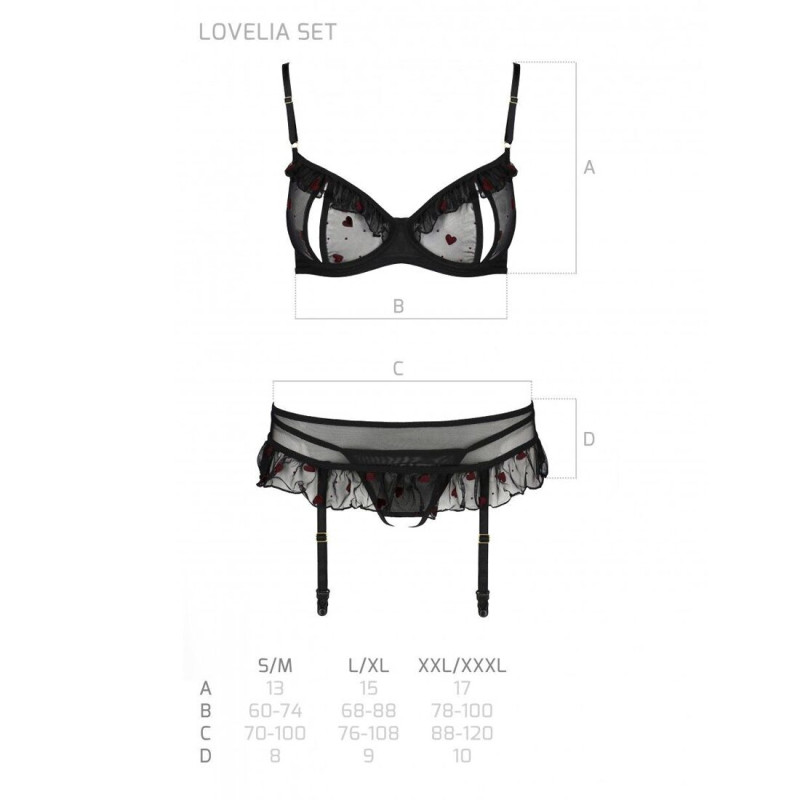 Сексуальный комплект с поясом для чулок Passion LOVELIA SET black XXL/XXXL Сексуальный комплект с поясом для чулок Passion LOVELIA SET black XXL/XXXL