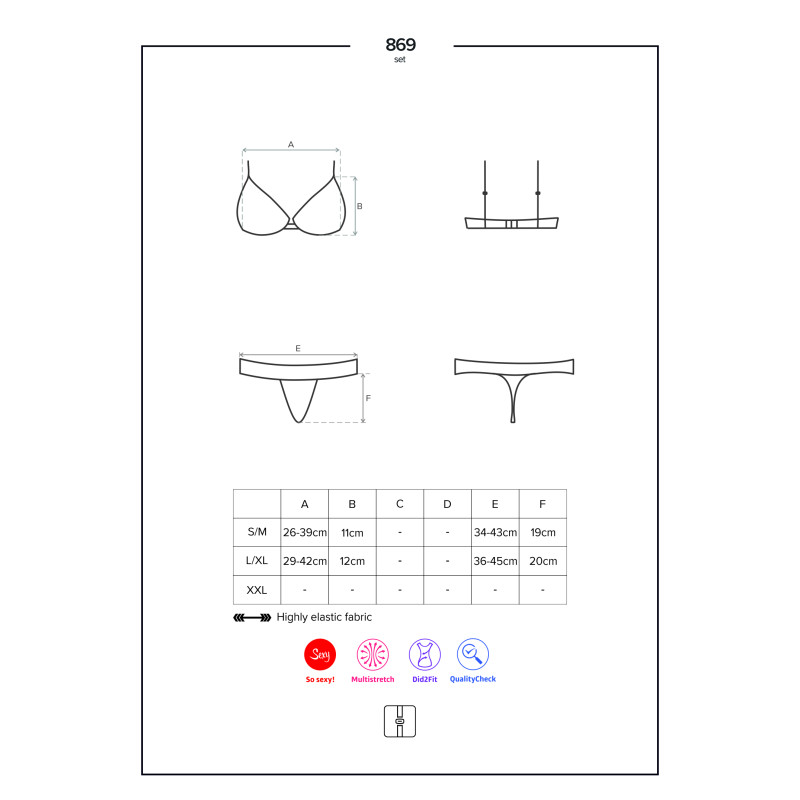 Комплект Obsessive 869-SET-1 Черный L/XL