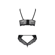 Комплект из эко-кожи и кружева Passion Loona Set black S/M