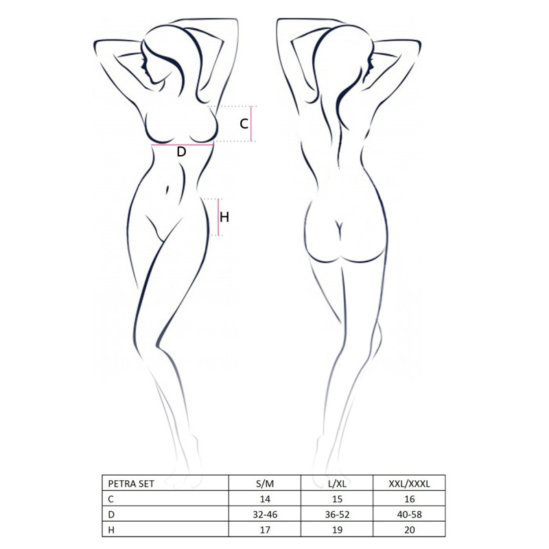 Еротичний комплект Passion PETRA SET XXL/XXXL Чорний