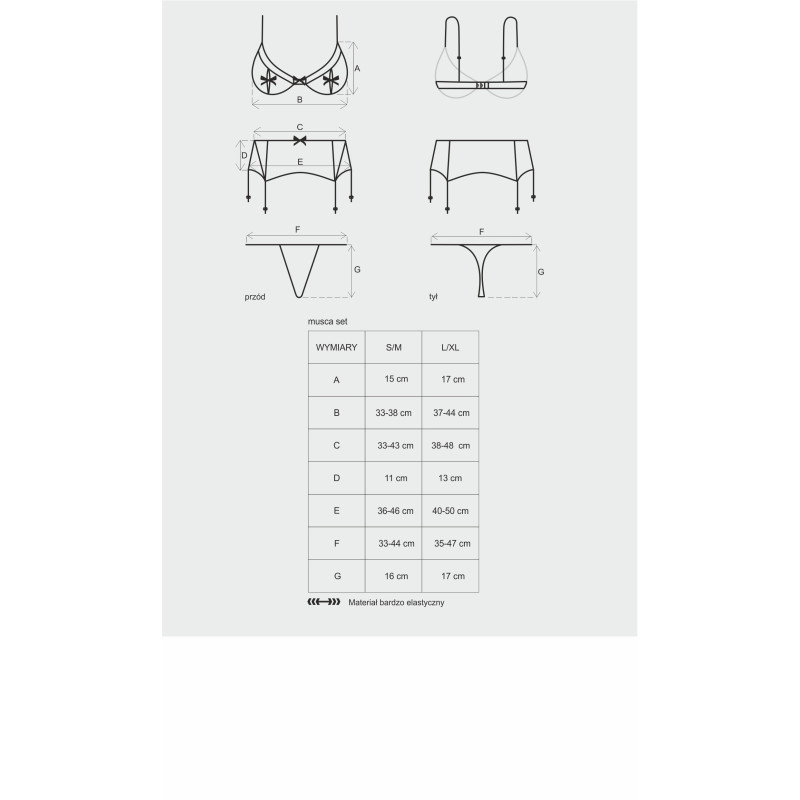 Комплект Obsessive Musca Черный S/M Комплект Obsessive Musca Черный S/M