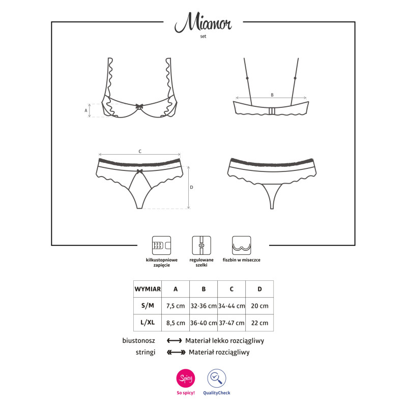 Комплект Obsessive Miamor Белый L/XL