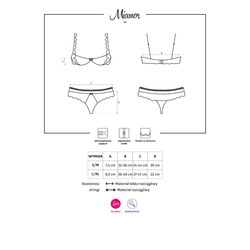 Комплект Obsessive Miamor Черный L/XL