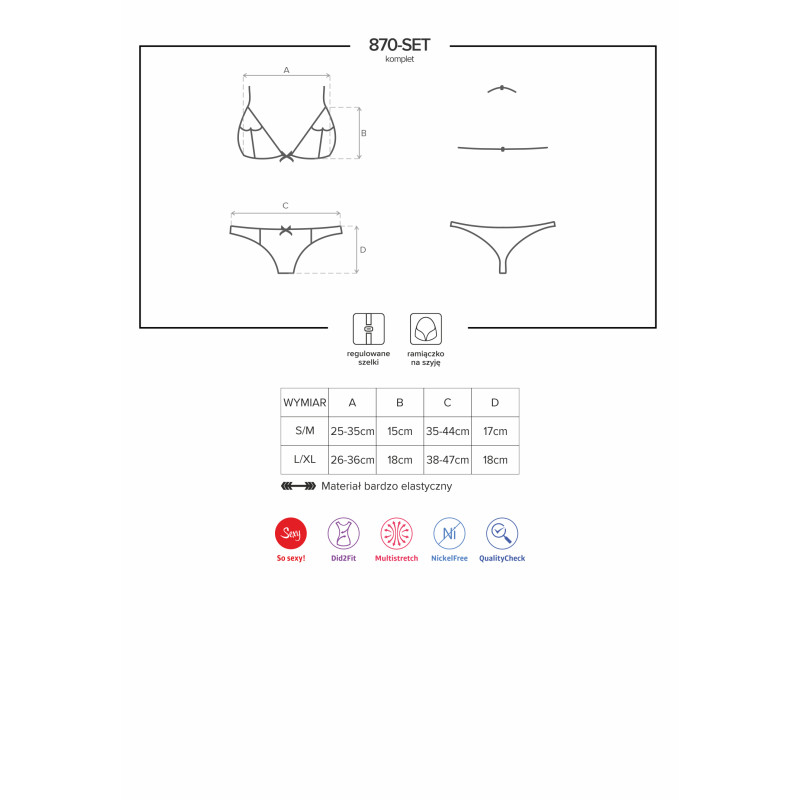 Комплект Obsessive 870-SET-3 Червоний S/M Комплект Obsessive 870-SET-3 Червоний S/M