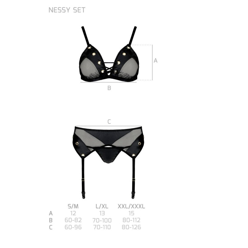 Комплект белья Passion NESSY SET black L/XL Комплект белья Passion NESSY SET black L/XL