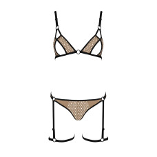 Эротический комплект нижнего белья Passion GABI SET beige XXL/XXXL