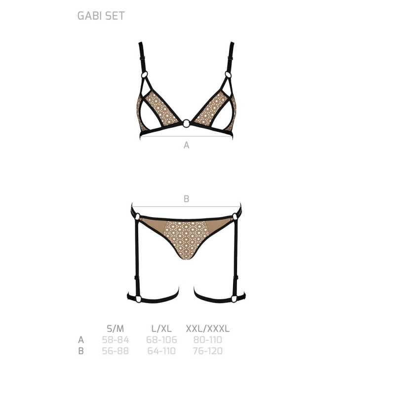 Эротический комплект нижнего белья Passion GABI SET beige XXL/XXXL Эротический комплект нижнего белья Passion GABI SET beige XXL/XXXL