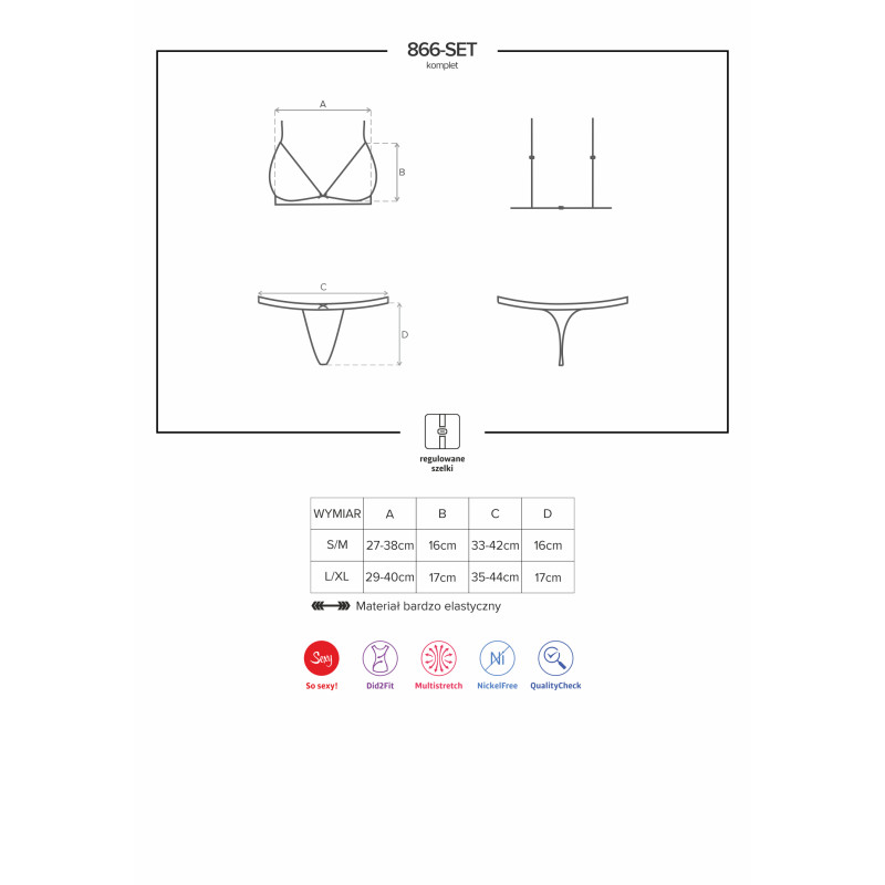 Комплект Obsessive 866-SET-1 Чорний S/M Комплект Obsessive 866-SET-1 Чорний S/M