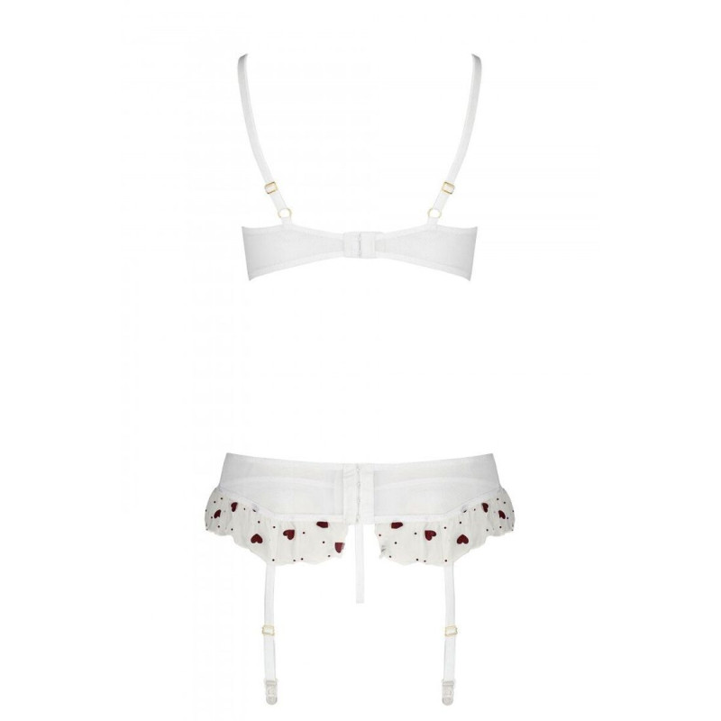 Сексуальный комплект с поясом для чулок Passion LOVELIA SET white L/XL