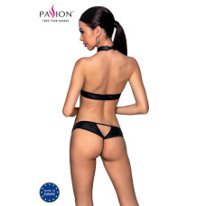 Комплект из экокожи Passion Malwia Set with Open Bra black S/M