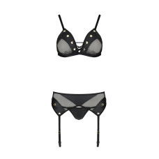 Комплект белья Passion NESSY SET black L/XL