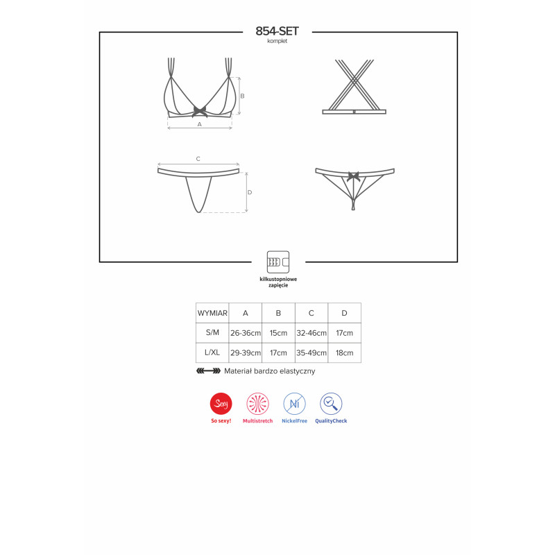 Комплект Obsessive 854-SET-1 Черный L/XL