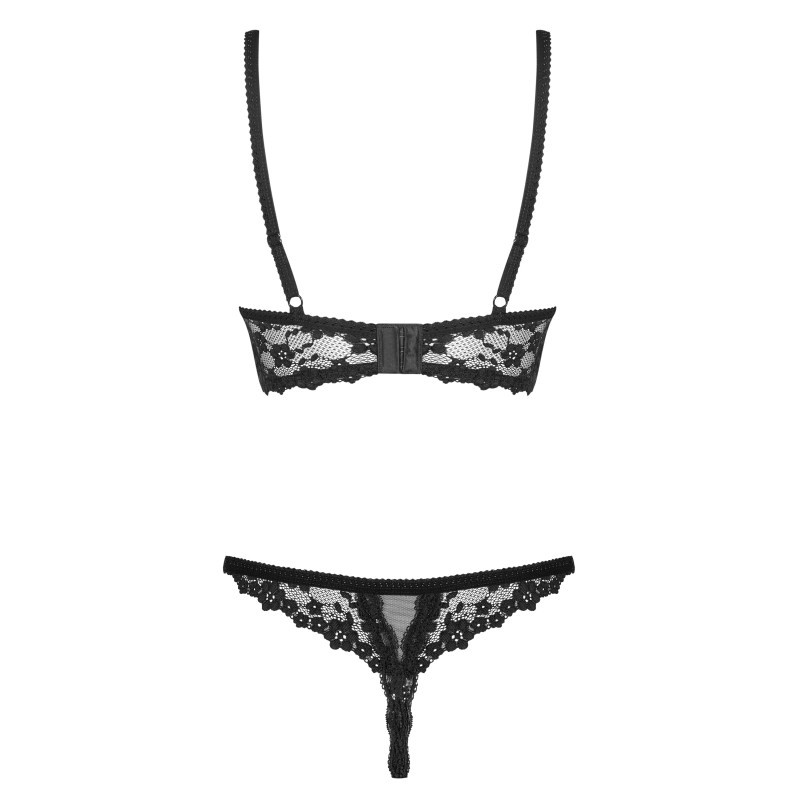 Відкритий комплект Obsessive Letica Чорний L/XL Відкритий комплект Obsessive Letica Чорний L/XL