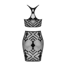 Еротичний напівпрозорий комплект Obsessive K101 top & skirt топ, спідниця чорний S/M/L