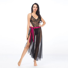 Напівпрозорий еротичний комплект JSY боді зі спідницею Чорний S/M
