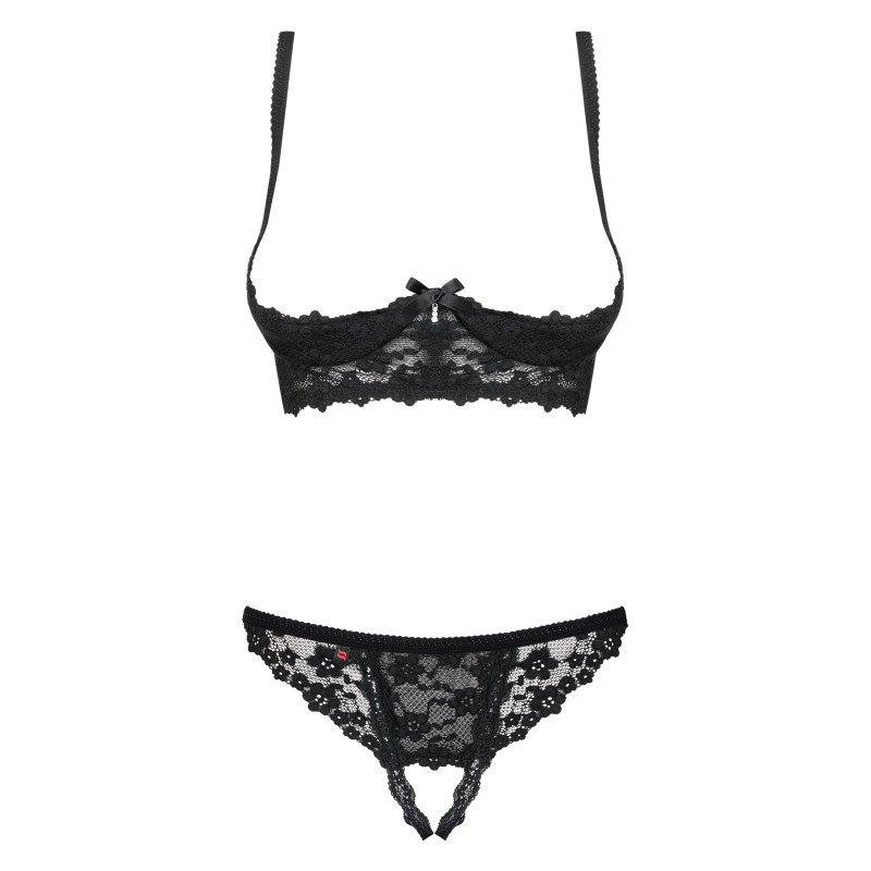 Відкритий комплект Obsessive Letica Чорний L/XL Відкритий комплект Obsessive Letica Чорний L/XL