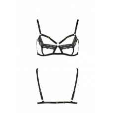 Бюстгальтер-стрепы с кружевом Passion Exclusive Solon Bra black XXL/XXXL