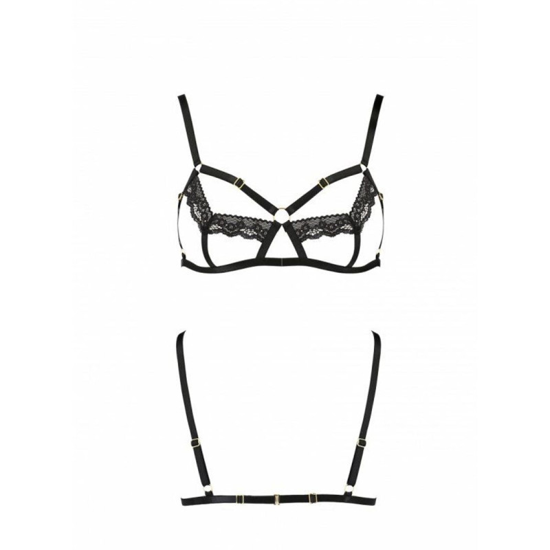 Бюстгальтер-стрепи з мереживом Passion Exclusive Solon Bra black XXL/XXXL Бюстгальтер-стрепи з мереживом Passion Exclusive Solon Bra black XXL/XXXL