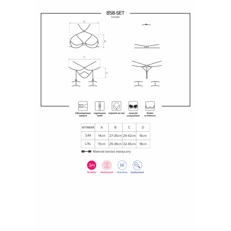 Комплект Obsessive 858-SET-1 Чорний L/XL Комплект Obsessive 858-SET-1 Чорний L/XL