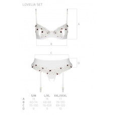 Сексуальний комплект з поясом для панчіх Passion LOVELIA SET white S/M