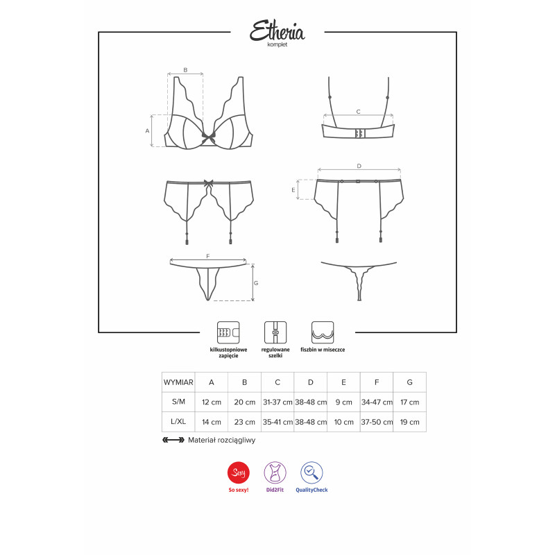 Комплект Obsessive Etheria Белый L/XL