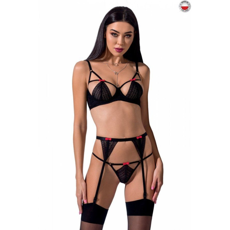 Комплект белья Passion PERDITA SET Черный L/XL