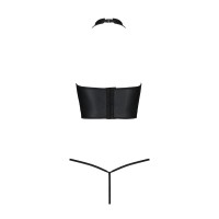 Комплект белья с открытой грудью Passion GENEVIA SET WITH OPEN BRA black S/M
