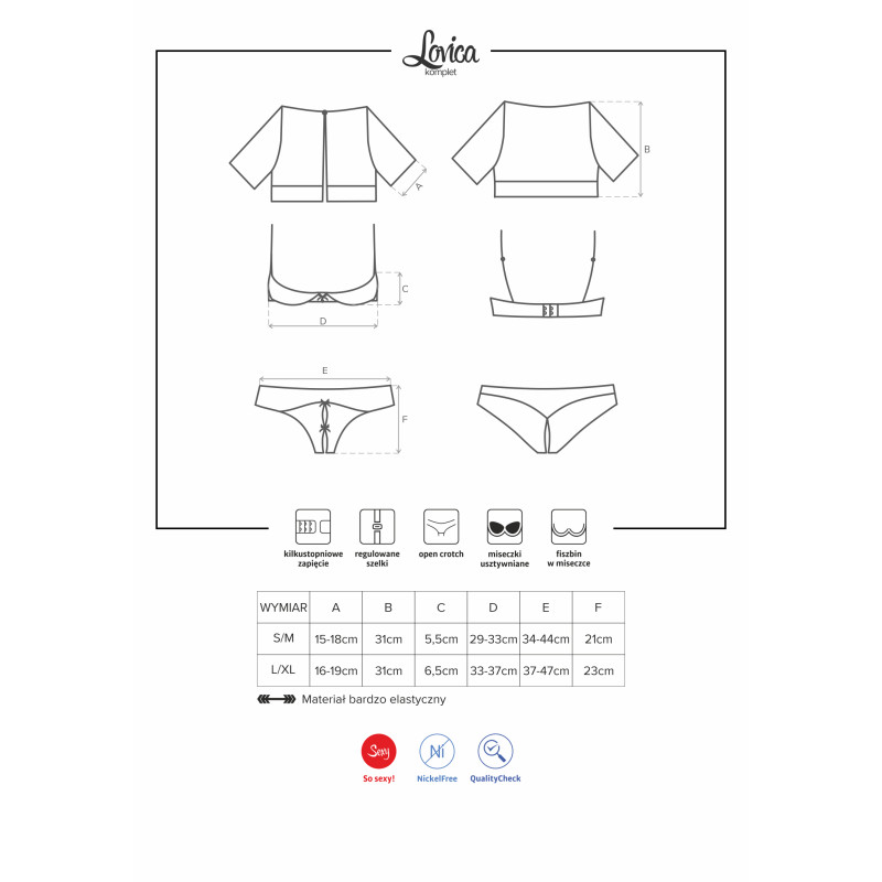 Комплект Obsessive Lovica Красный L/XL Комплект Obsessive Lovica Красный L/XL