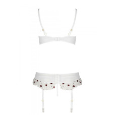 Сексуальный комплект с поясом для чулок Passion LOVELIA SET white XXL/XXXL