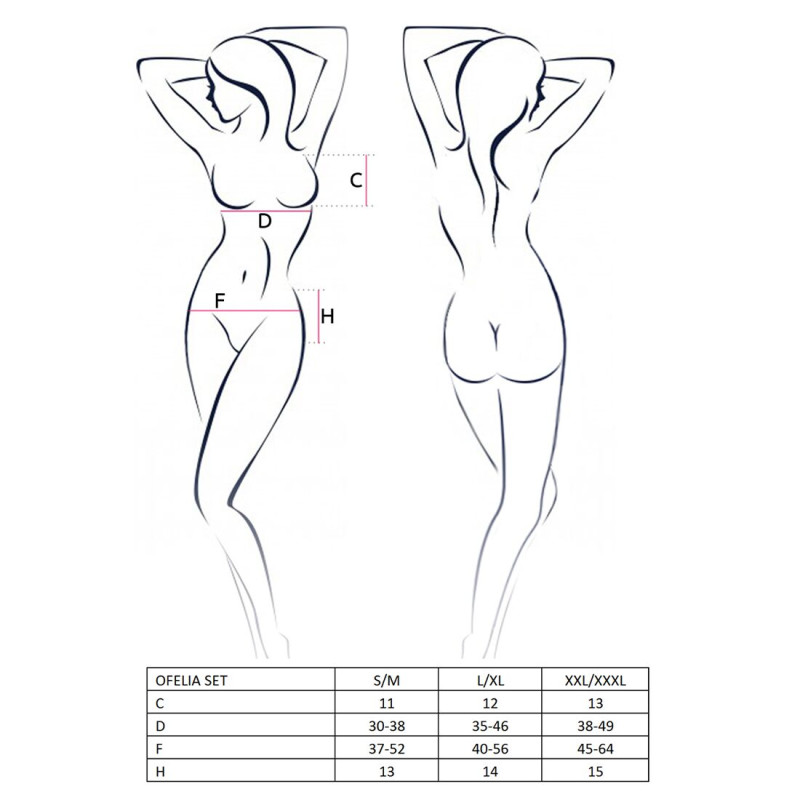 Комплект еротичної білизни Passion Erotic Line OFELIA SET WITH OPEN BRA XXL/XXXL Білий