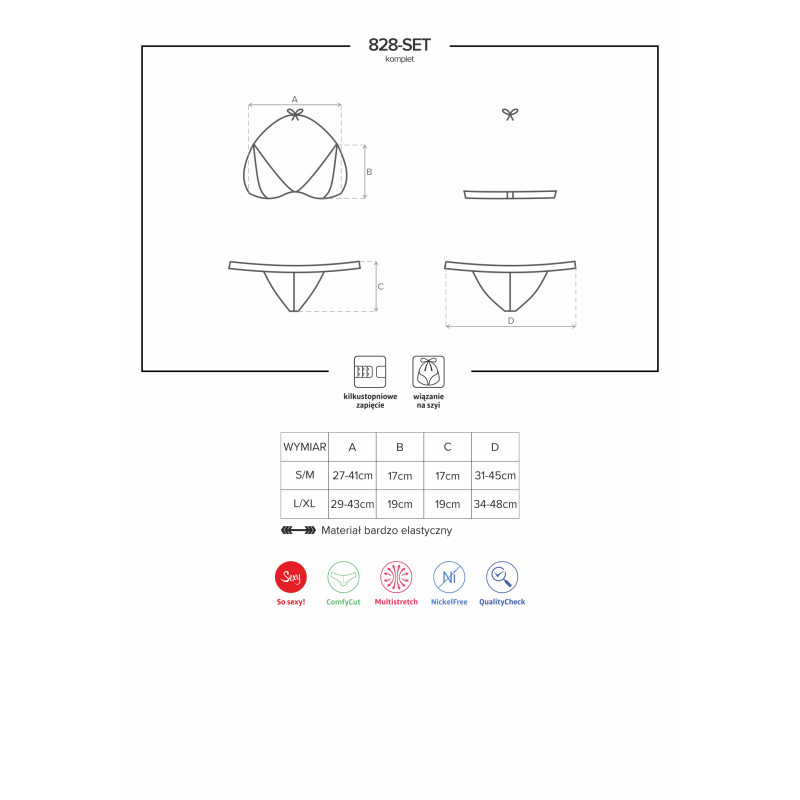 Комплект Obsessive 828-SET-1 Черный L/XL