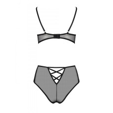 Эротический комплект с рисунком Passion LOVELIA BIKINI black L/XL