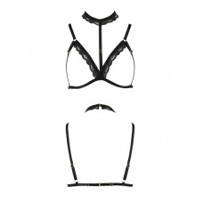 Бюстгальтер-стрепи з чокером Passion Exclusive SHELLY BRA black L/XL