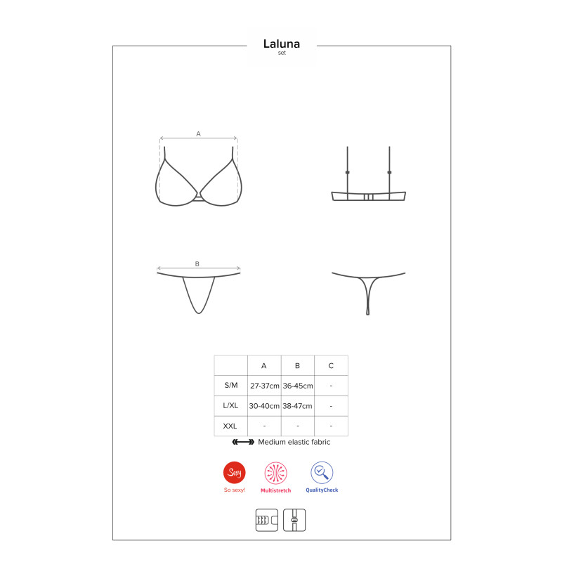 Комплект Obsessive Laluna Чорний S/M Комплект Obsessive Laluna Чорний S/M