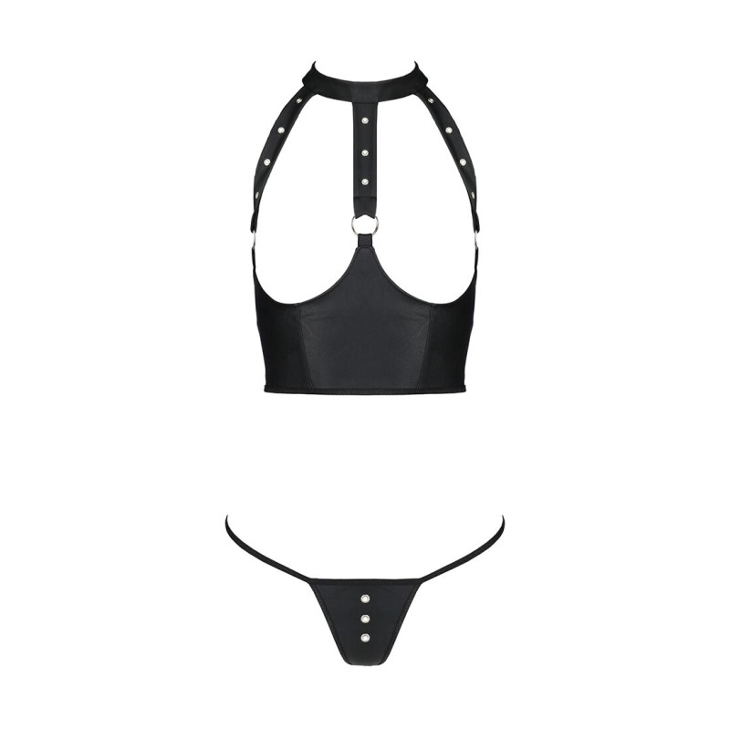 Комплект білизни з відкритими грудьми Passion GENEVIA SET WITH OPEN BRA black S/M Комплект білизни з відкритими грудьми Passion GENEVIA SET WITH OPEN BRA black S/M