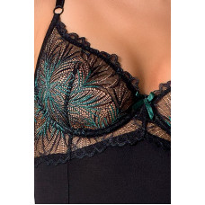 Корсет с пажами Passion FLORIS CORSET black L/XL